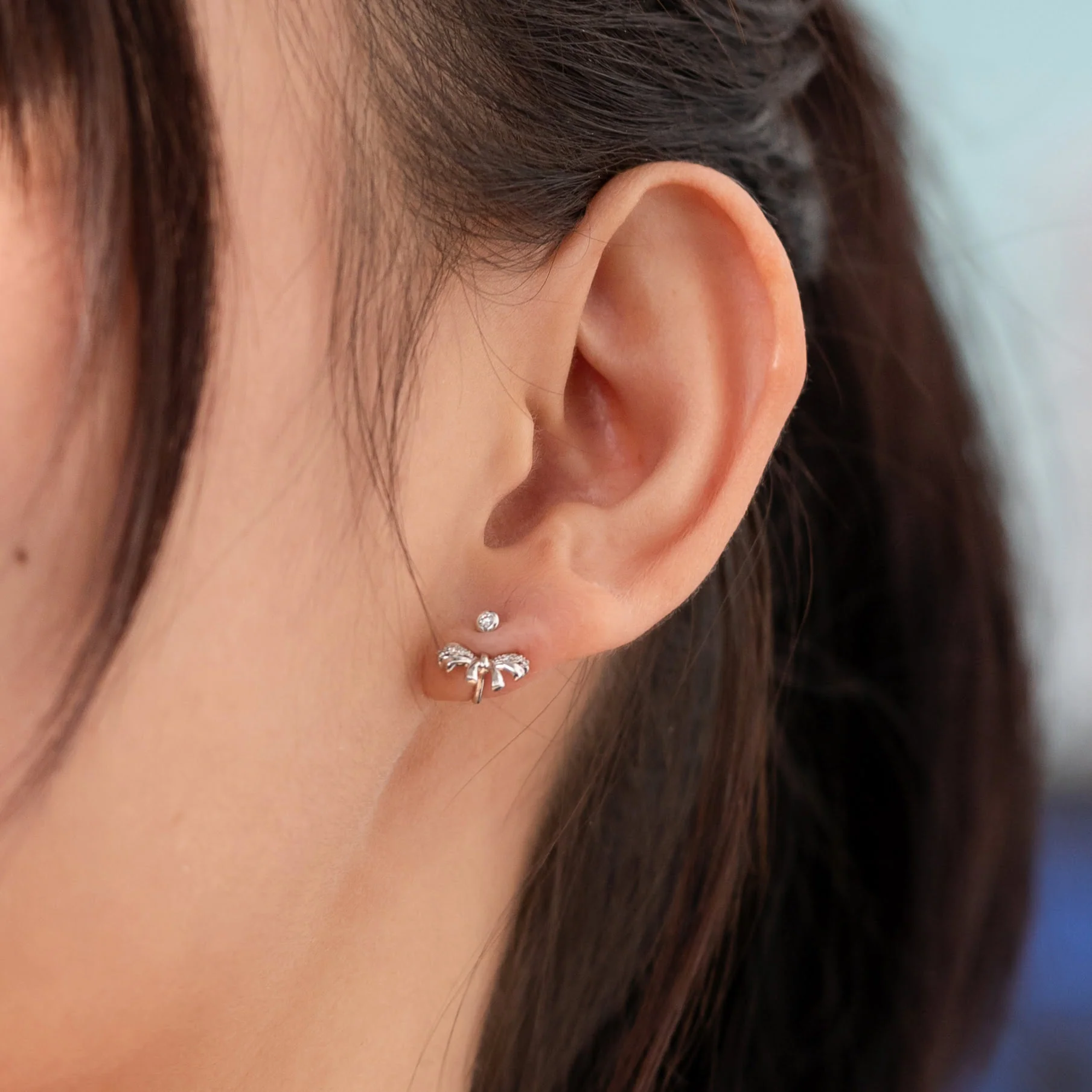 White Gold Diamond Earring