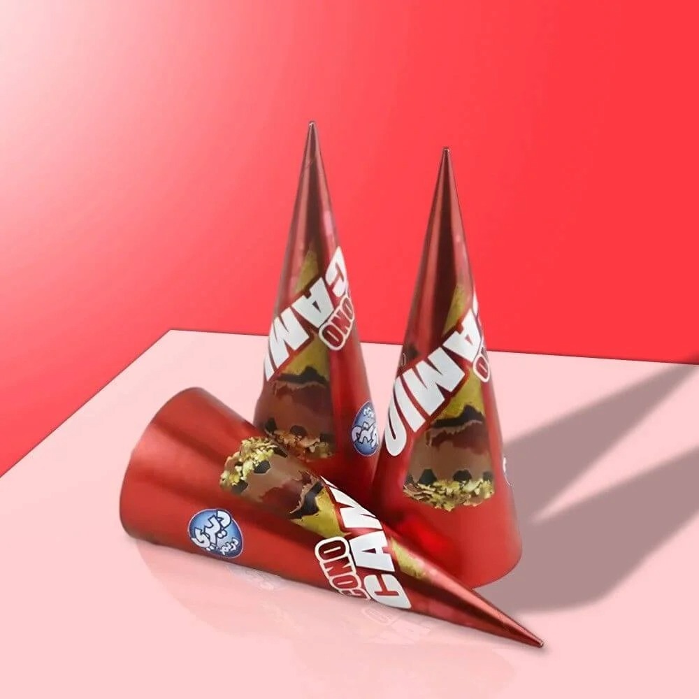 Custom printed cone sleeve for ice cream branding
