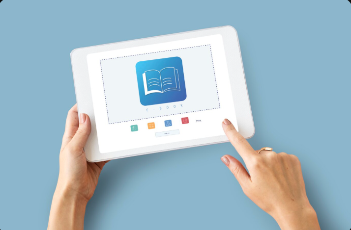 E-book online learning education knowledge graphic