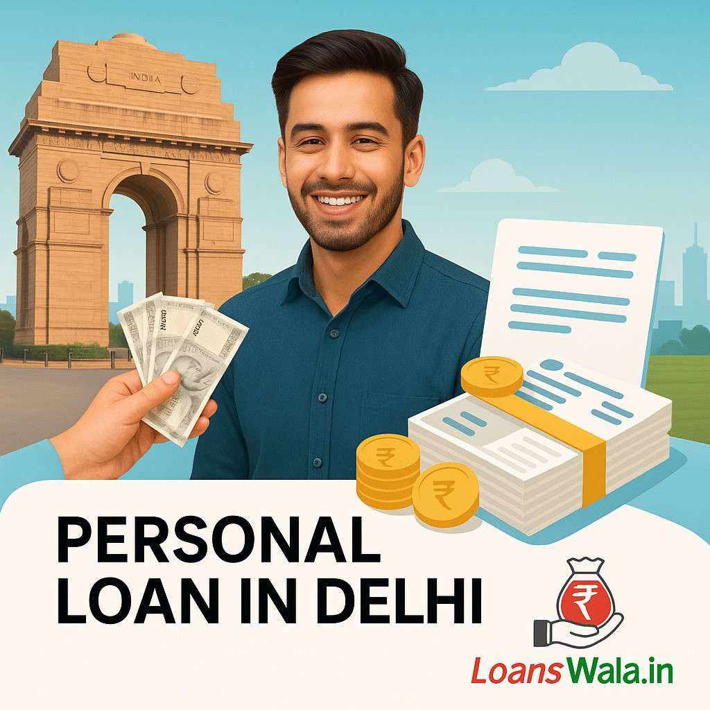 Man applying online for personal loan in Delhi with easy approval process, quick disbursal, and low interest rates