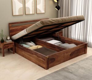 double bed design from wooden street