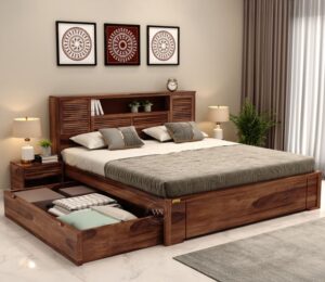 Matching Double Bed Design with Bedroom Colors