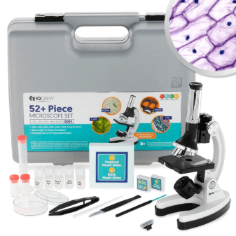 Child exploring science with Kids Microscope