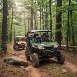 peoply enjoying ride on Side by Side UTV