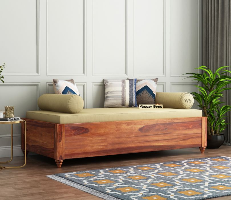 diwan bed design from wooden street